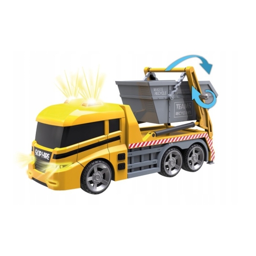 śmieciarka z kontenerem